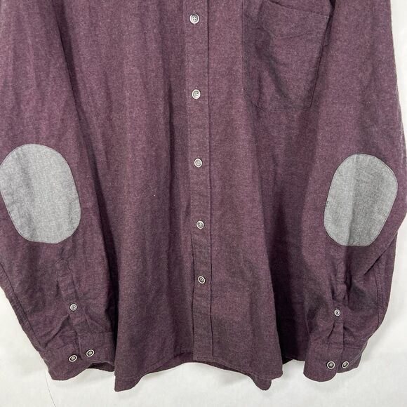 32 Bar Blues Button Down Flannel Shirt Mens Size XXL 2XL Maroon Cotton Cashmere - Picture 3 of 13